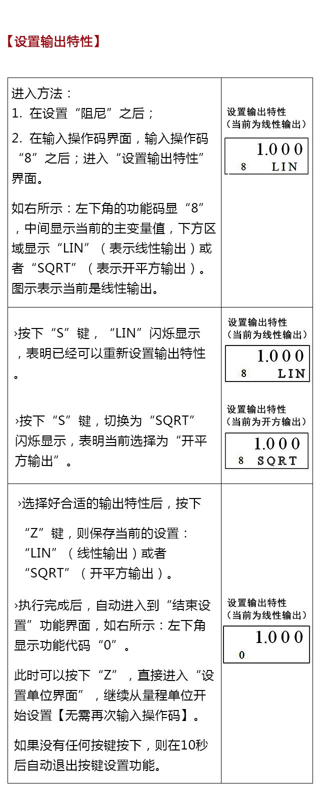 BST6800系列壓力變送器設置操作說明書