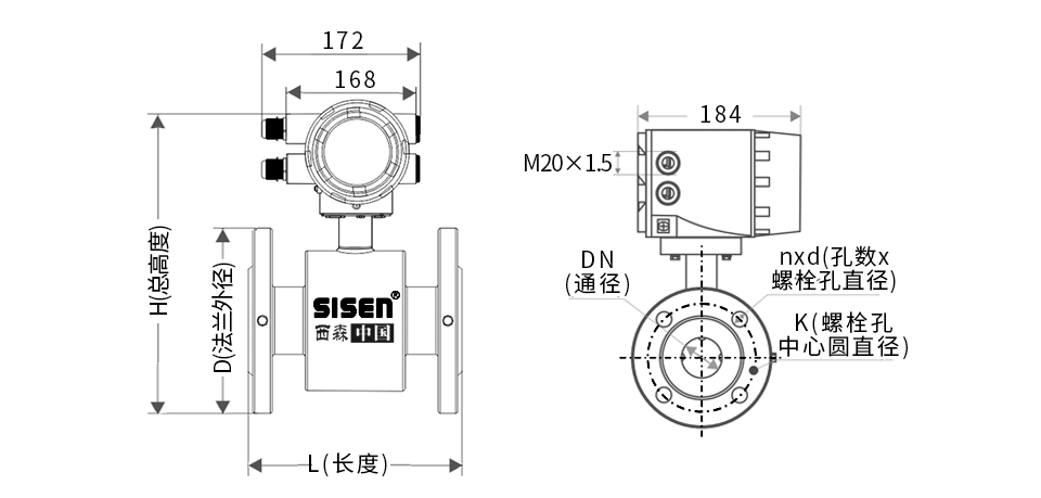 防爆型電磁流量計尺寸