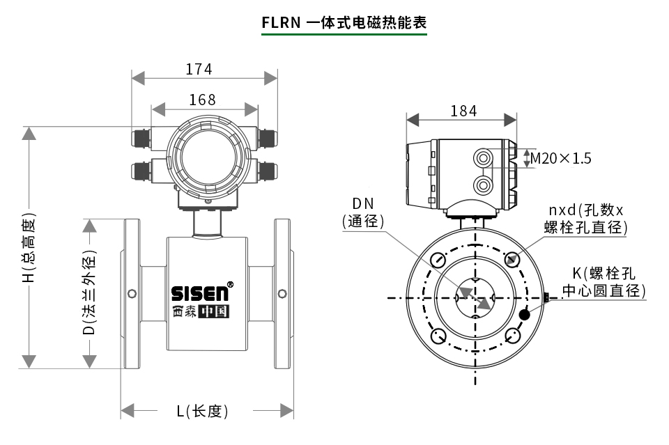 一體式電磁熱能表尺寸